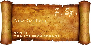 Patz Szilvia névjegykártya
